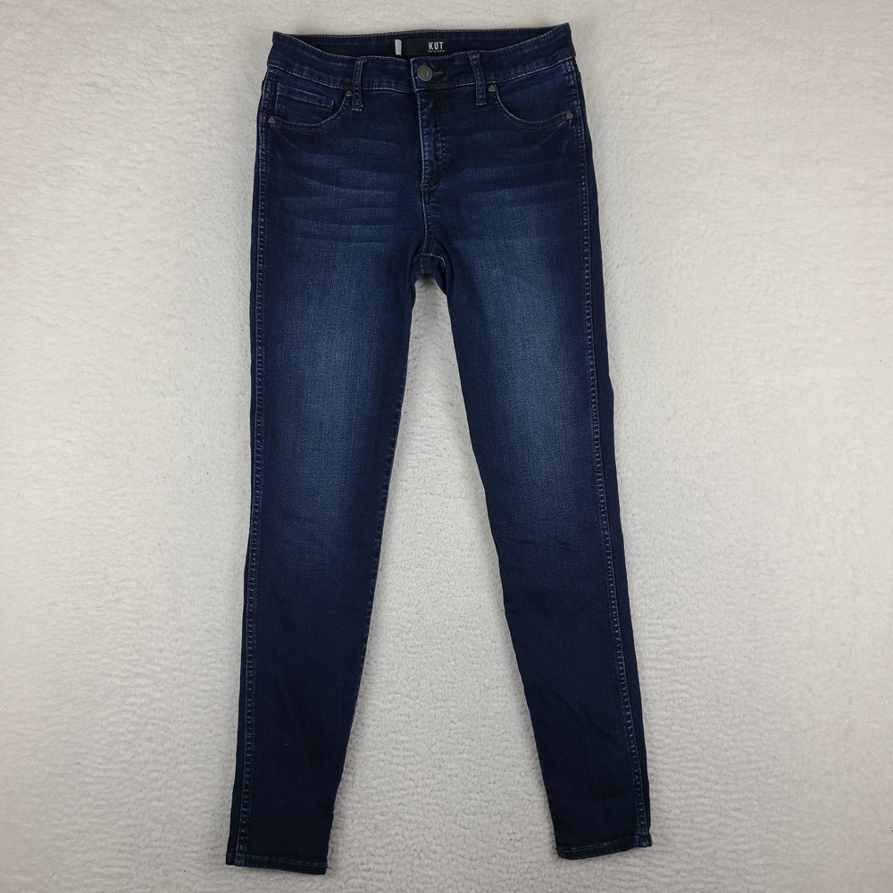 Kut From The Kloth Jeans‎ Womens 8 Blue MIA FAB AB Toothpick Skinny Dark Wash